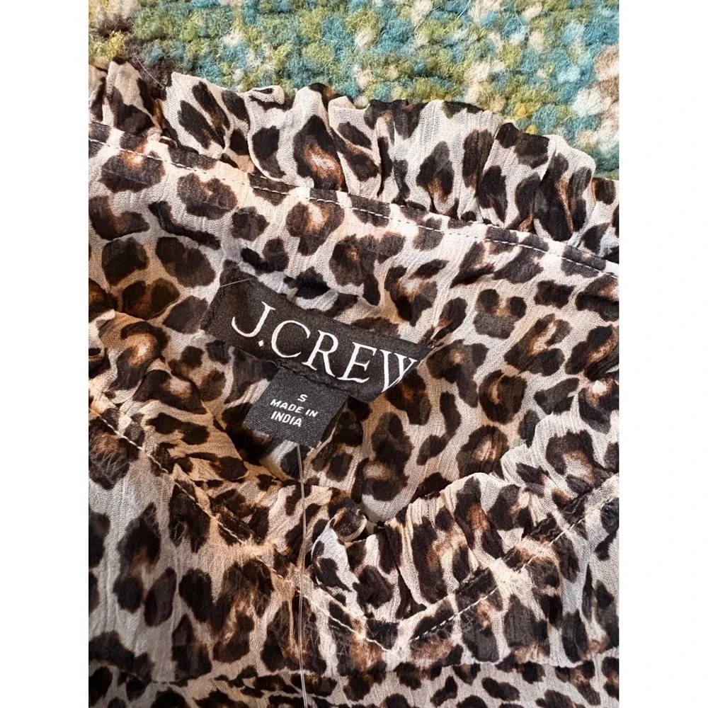 J.Crew Leopard Print Camisole Tank Top 100% Cupro NWT Size Small‎